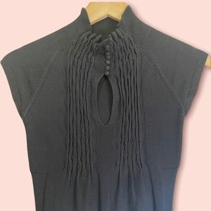 ARMANI EXCHANGE| 70% Silk/30% Cotton Y2K High neck cap sleeve sweater dress EUC